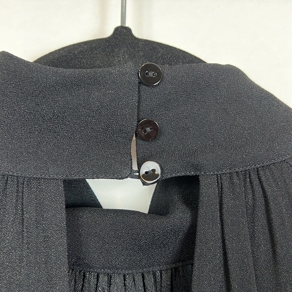 NWT Massimo Dutti Black Midi Dress LBD Ling Sleeve High Neck 2 - Picture 3 of 7